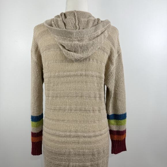 Matilda Jane Stay Cozy Cardigan Sweater Hooded Duster Small Open Front Metallic - Picture 7 of 15